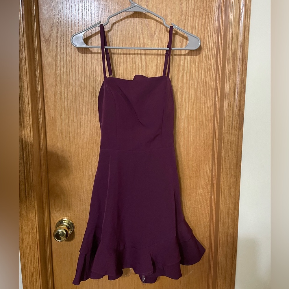 Dear Moon Tie Back Double Ruffle Hem Fit-And-Flare Dress